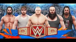 WWE2K19-Brock Lesnar vs Dean Ambrose vs Roman Reigns vs Seth Rollins vs Strowman-Fatal 5-Way Match