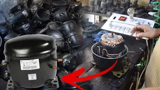 How To Restore Refrigerator Compressor in unique Way  Reconditioning of Old German Fridge Compressor