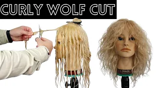 HOW TO CUT A WOLF CUT FOR LONG CURLY FRIZZY HAIR AS SEEN ON TIKTOK AND SQUID GAME