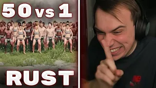 ГЛЕБ 1 ПРОТИВ 50 ПОДПИСЧИКОВ В RUST | SASAVOT 1 vs 50 (и Саня)