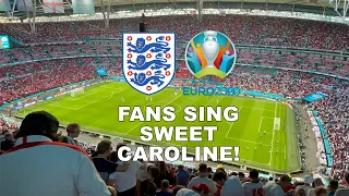 England Fans sing Sweet Caroline at Wembley after 2-1 win over Denmark in Euro 2020 Semi-Finals!