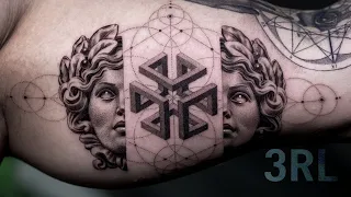 4 HOUR GEOMETRIC TATTOO | TIMELAPSE | 3RL