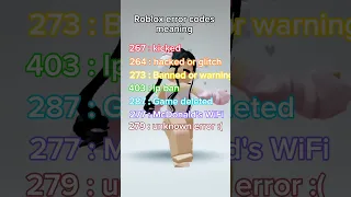 Roblox error codes meaning 🔥 #roblox #robloxedit