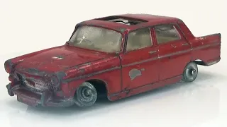 Peugeot 404 Sedan. Dinky Toys No. 536. Full restoration. Made in France. Die-cast model.