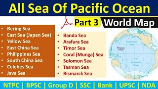 All Important Seas Of Pacific Ocean | World Geography Map Gk | Seas Of Pacific Ocean With Map |