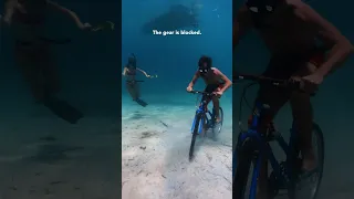 Guy rides a bike underwater 🚲 #shorts