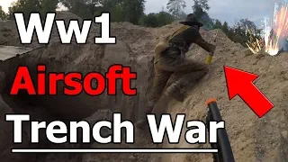 INTENSE WW1 Airsoft Trench War! WITH FIREWORKS!