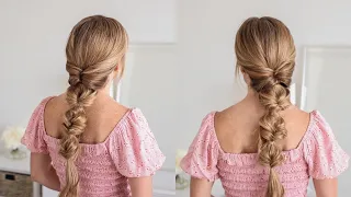 TOPSY TAIL BRAID | Faux Braided Hairstyle for Medium Long Hair