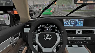 Lexus GS 350 F Sport [ POV DRIVE | City Car Driving | Rainy Driving | Logitech g29