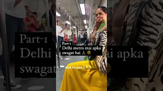 Women fight in Delhi metro 🤣 | pink dress lady fighting in metro 😤🤫 #instagram #viral  #trending