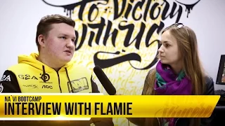 Interview with Flamie @ Na`Vi bootcamp before Gfinity (ENG SUBS)