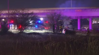 Firefighters find person inside burning car north of downtown
