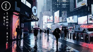 NYC Summer Rain - Times Square, New York 4K