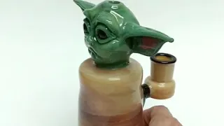 HEADY DAB RIG - BABY YODA - MADE BY ARTIST THE GLASS FISH