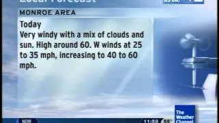 Local Forecast - Monroe, MI - Very Windy Day - 10/15/11 11:58 AM