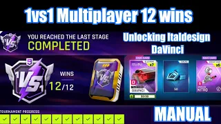 Asphalt 9 | Unlocking Italdesign DaVinci | 12 wins 1vs1 Multiplayer | Manual