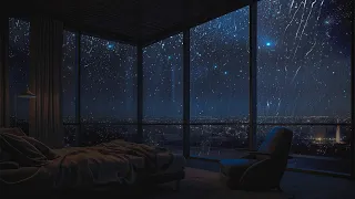 🌧️ Fall into Deep Sleep with Soothing Rain Sounds and Dreamy Blue Stars