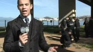 SBT Meio Dia: Polícia realiza treinamento de rapel em Florianópolis (05/07/2011)