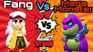 Furious Fang VS Mega Monster in Super City Rampage | BrawlStars | 1 FANG KICK = 1% HEALTH