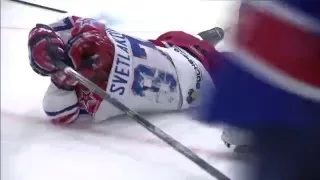 Kalinin rocks Svetlakov with a game misconduct penalty