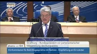 Bundespräsident Gauck in Straßburg am 22.04.2013