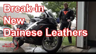 How to BREAK IN Motorcycle LEATHERS Suit for New Dainese Motorcycle Suit 1 Piece