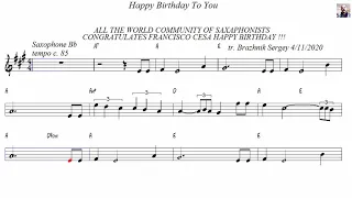 Happy Birthday To You  Jazz Tenor Sax