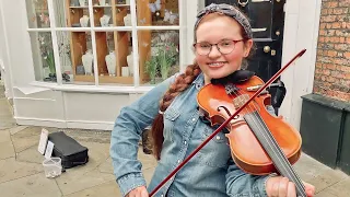 VIOLINIST PLAYS DANCE MONKEY ON THE STREET! - Busking