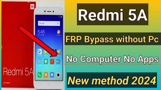 Redmi 5A Frp Bypass Without Pc | Mi 5A Google account Bypass | New tricks 2024