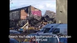 House is destroyed after a "Gas Explosion" in Shirley, Southampton