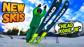 9 Year Old Tests New Skis - HEAD Kore Jr's | New Ski Day! | Great All Mountain Skis For Kids