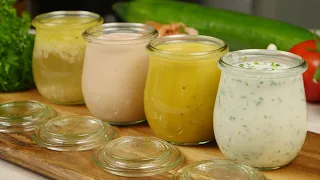 Salatdressings 4 Varianten I Klassische Basis Rezepte für Salatdressing