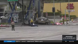 Aftermath following fatal crash in Windsor Hills that killed 6 people, injured 8