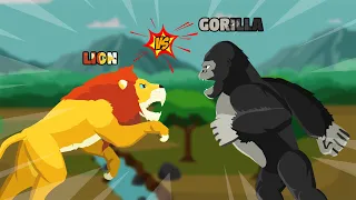 Lion vs Gorilla | Carnivores vs Herbivores [S1] | Animal Animation