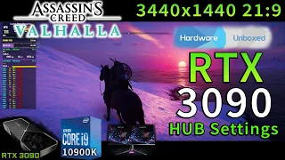 Assassin's Creed Valhalla | RTX 3090 | i9 10900K 5.2GHz | HUB Settings | ULTRAWIDE 3440x1440 | 21:9