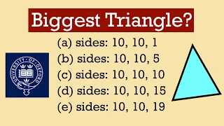 Oxford MAT asks: "Which triangle has the biggest area?"