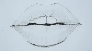 How to draw lips using pencil for beginners