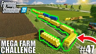 Filling THE LONGEST ROAD-TRAIN in FS22 with SILAGE BALES🚧 | MEGA FARM #47 | Farming Simulator 22