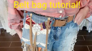 Tutorial for creating denim belt bag.