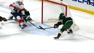 Jared Spurgeon save his net from goal