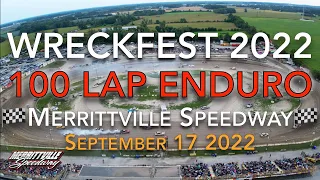 🏁 Merrittville Speedway 9/17/22 WRECKFEST 2022 - 100 LAP ENDURO RACE  - Drone Aerial View
