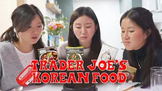 Three Korean girls HESITANTLY try Korean food from Trader Joe’s