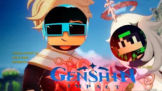 учу брата играть в genshin impact (пытаюсь)