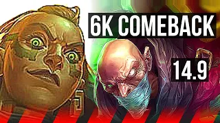 ILLAOI vs SINGED (TOP) | 6k comeback, 57k DMG | EUW Diamond | 14.9