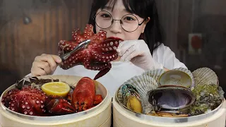 ASMR SEAFOOD BOIL MUKBANG | OCTOPUS, LOBSTER, ABALONE, SCALLOP, CONCH