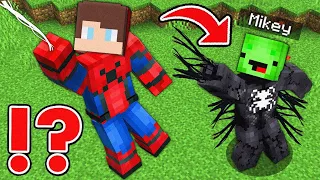 JJ Spiderman Speedrunner VS Mikey Venom Hunter - in Minecraft Challenge (Maizen Mizen Mazien)