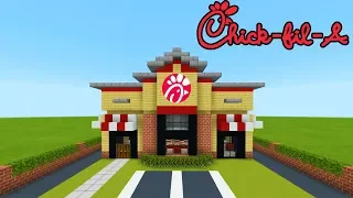 Minecraft Tutorial: How To Make A Chick-fil-A (Restaurant) "2019 City Tutorial"