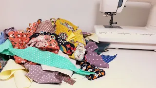 DIY. 3 sewing ideas from leftover fabric. Patchwork for beginners.