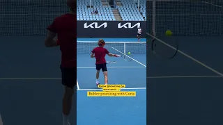 Andrey Rublev and Fede Coria crosscourt tennis practice 🎾⚔️ #andreyrublev #rublev #tennis