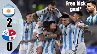 Argentina vs Panama || 2-0 All goals extended highlight || messi free kick goal HD